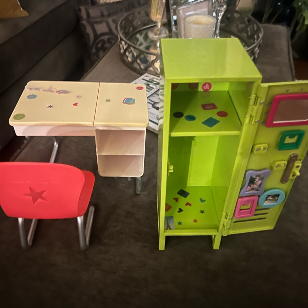 American Girl desk and locker being sold as is.